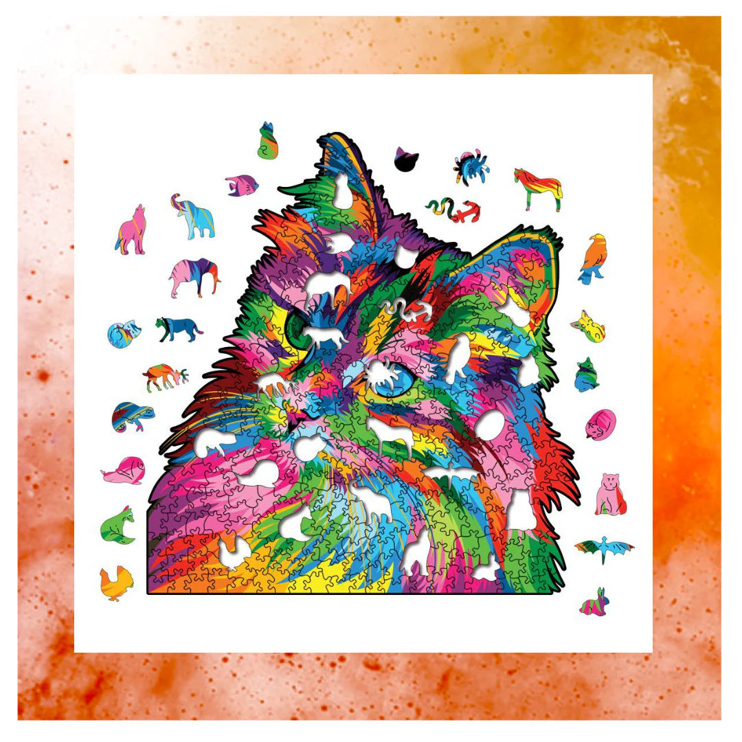 Puzle gato colores