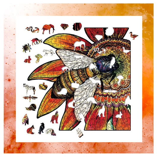 Puzle abeja en flor